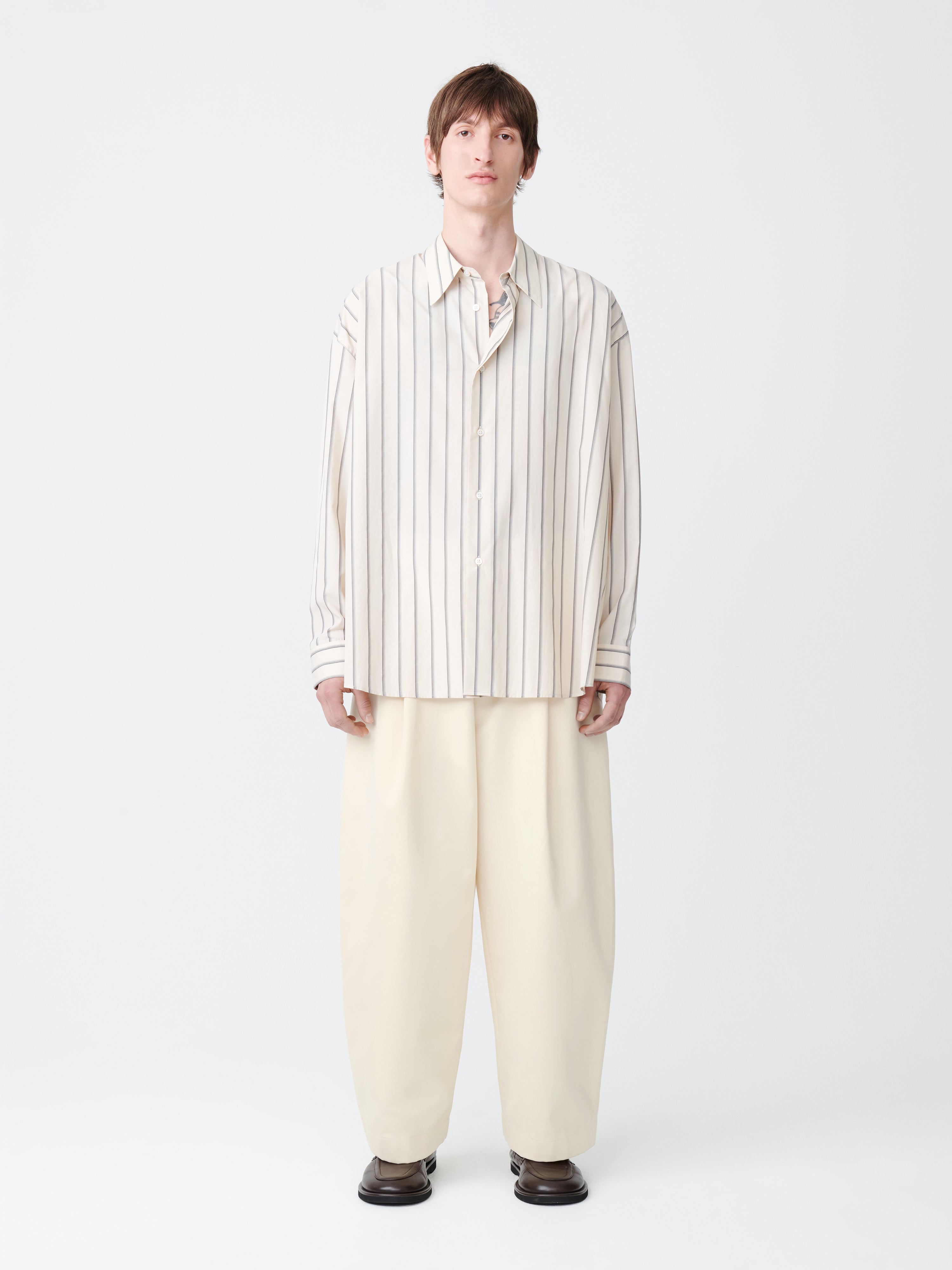 Bridges Peached Cotton Twill Pant in Cream