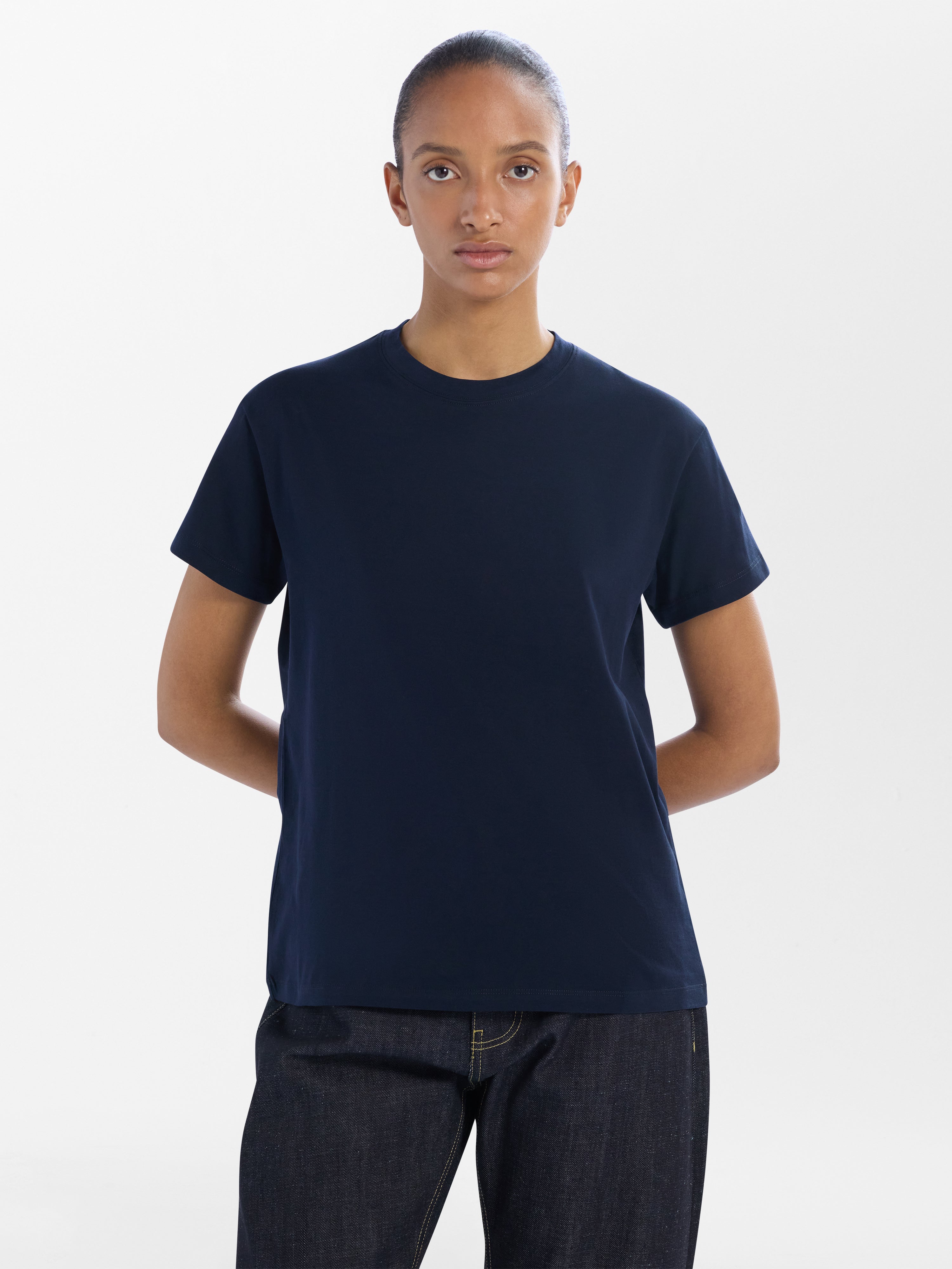 高評価】 1LDK SELECT - 美品 STUDIO NICHOLSON tops NAVY スタジオ