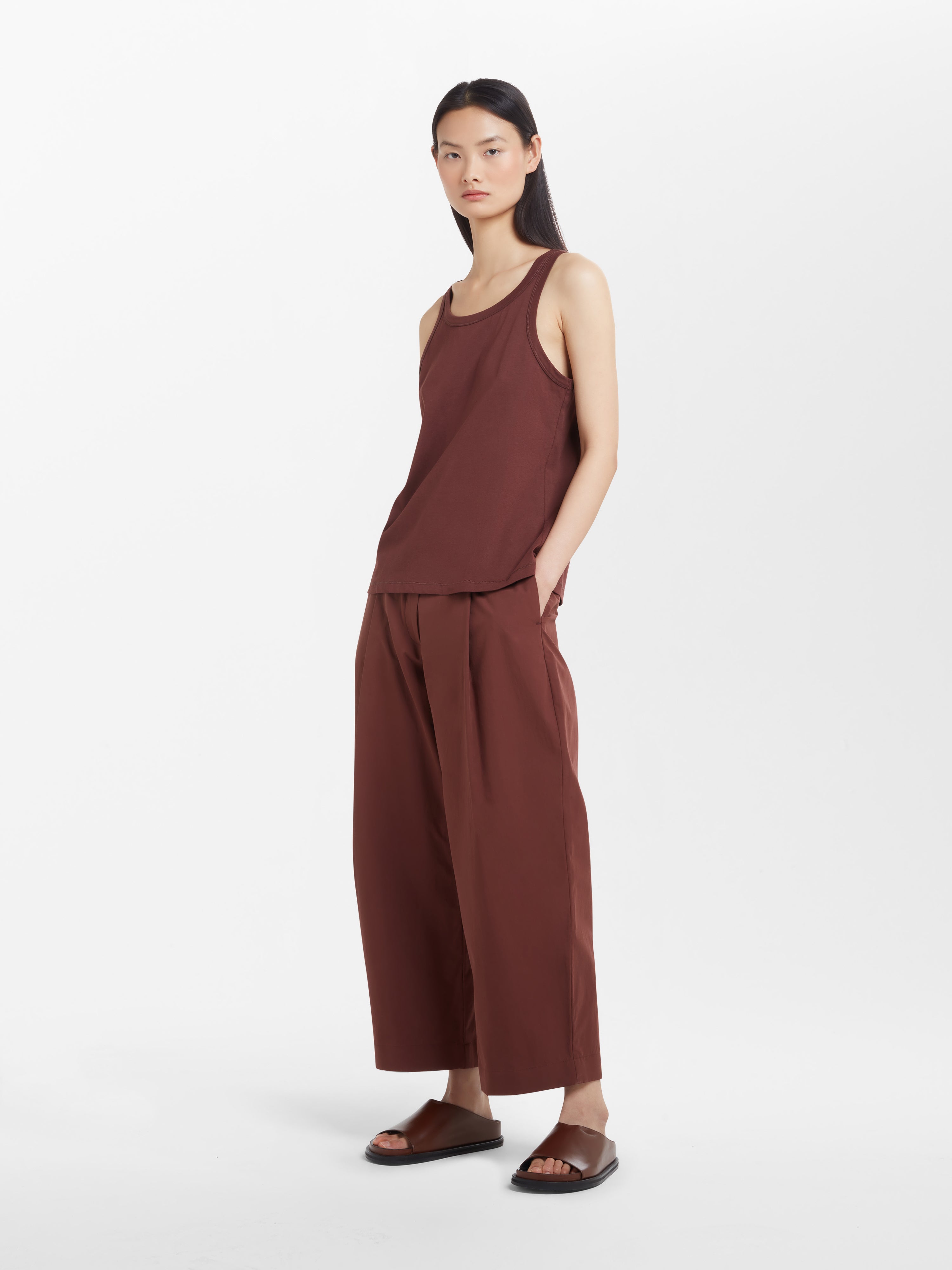 Dordoni Powder Cotton Pant in Chestnut