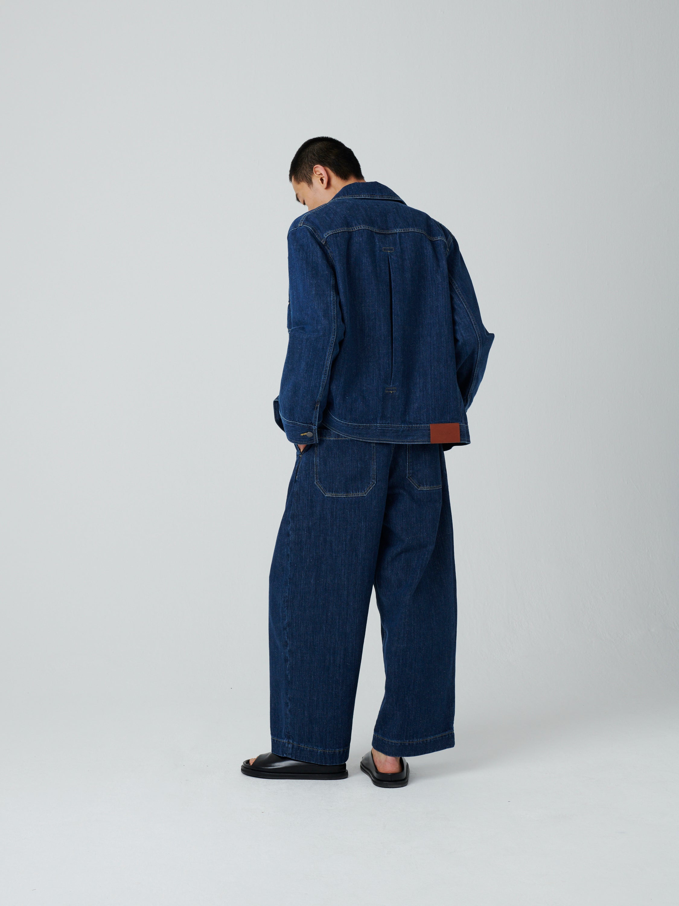 Lazar Washed Denim Jacket in Indigo– Studio Nicholson