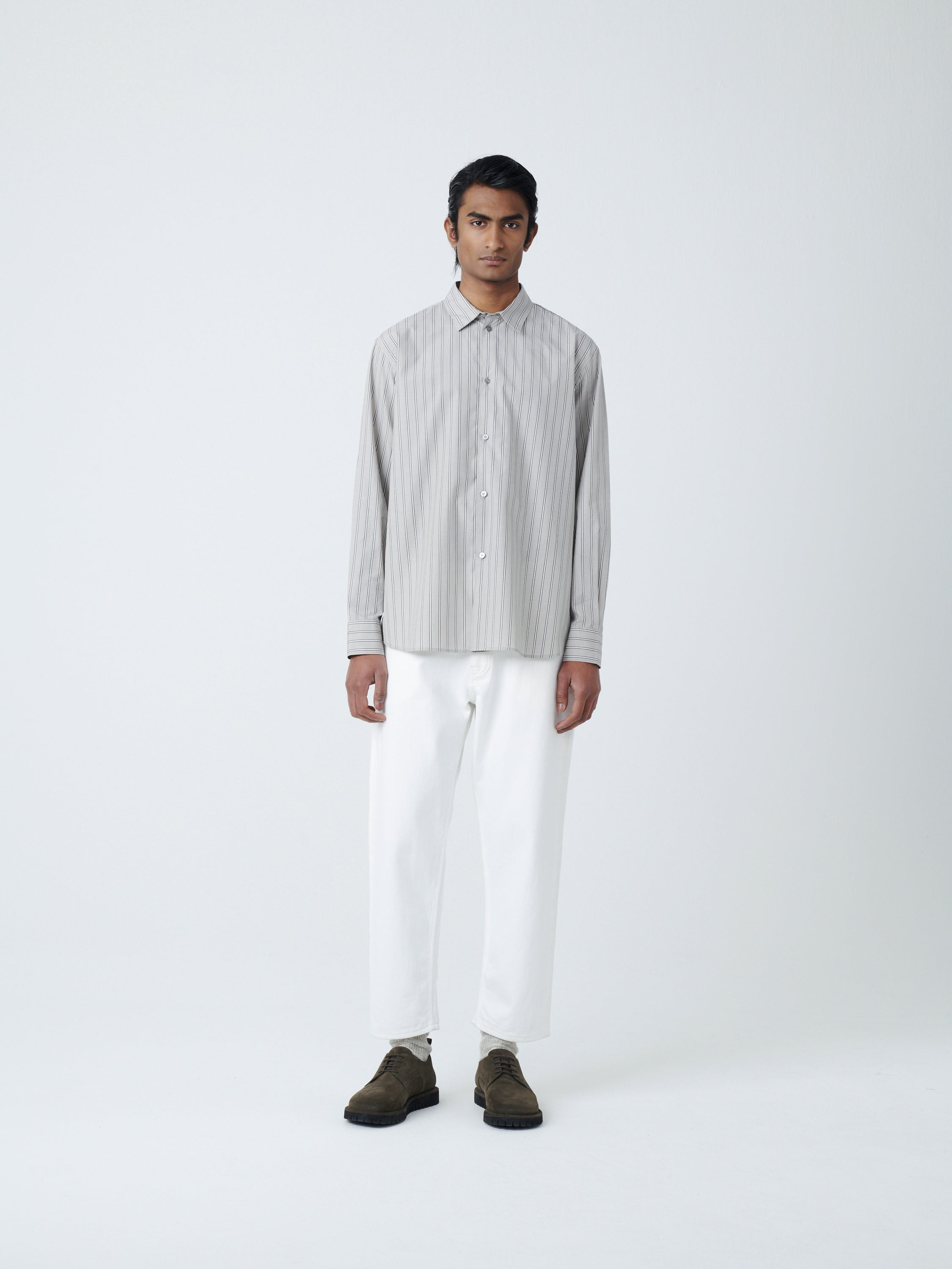 Santo Shirt in Grey Stripe– Studio Nicholson