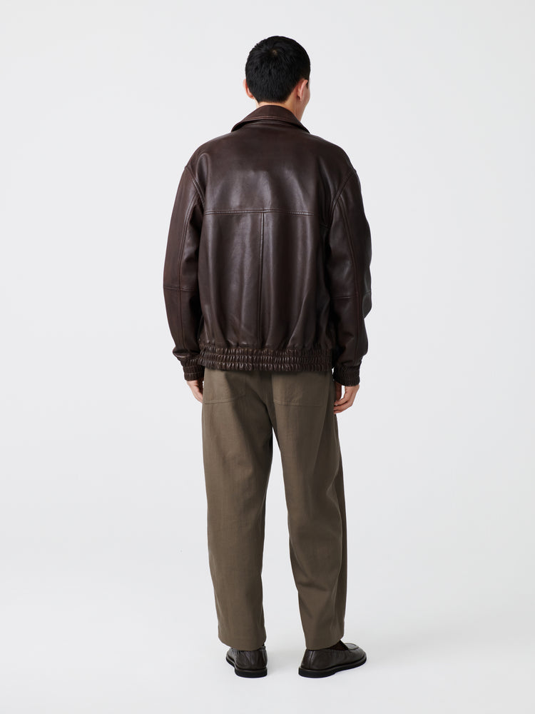 Piston Leather Jacket in Brown