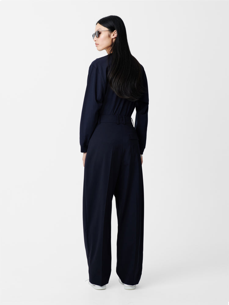 Acuna Tropical Wool Pant in Darkest Navy