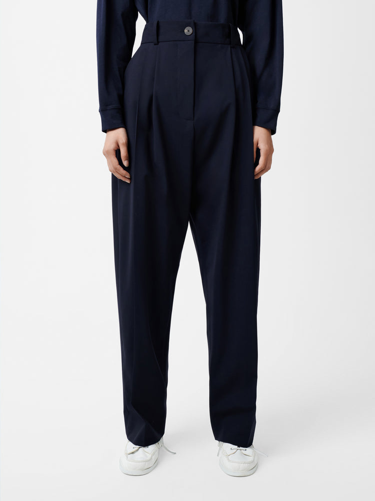 Acuna Tropical Wool Pant in Darkest Navy