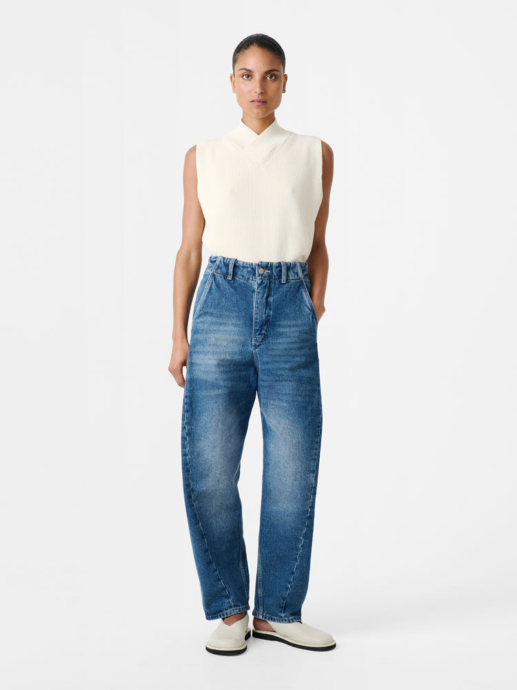 Akerman Denim Pant in Worn Wash Indigo