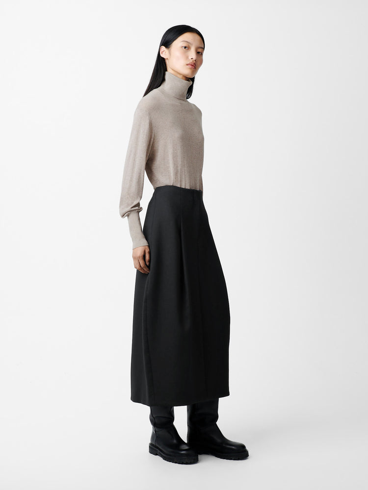 Carson Viscose Skirt in Black