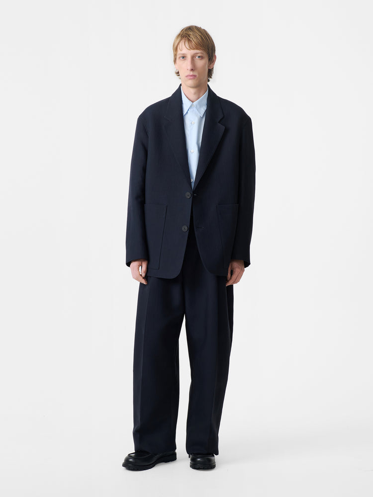 Men's Conde Double Cotton Jacket in Darkest Navy