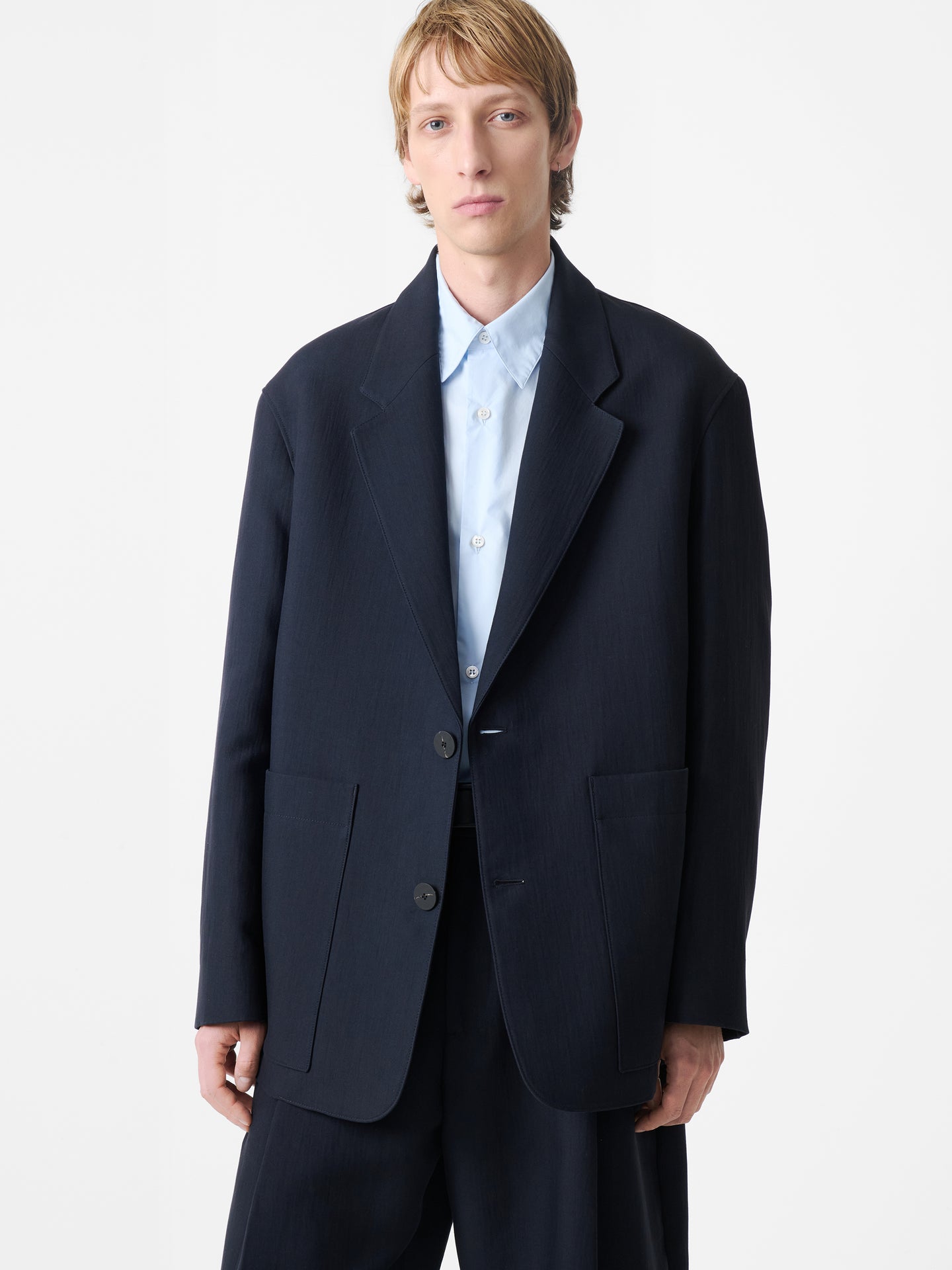 Men's Conde Double Cotton Jacket in Darkest Navy