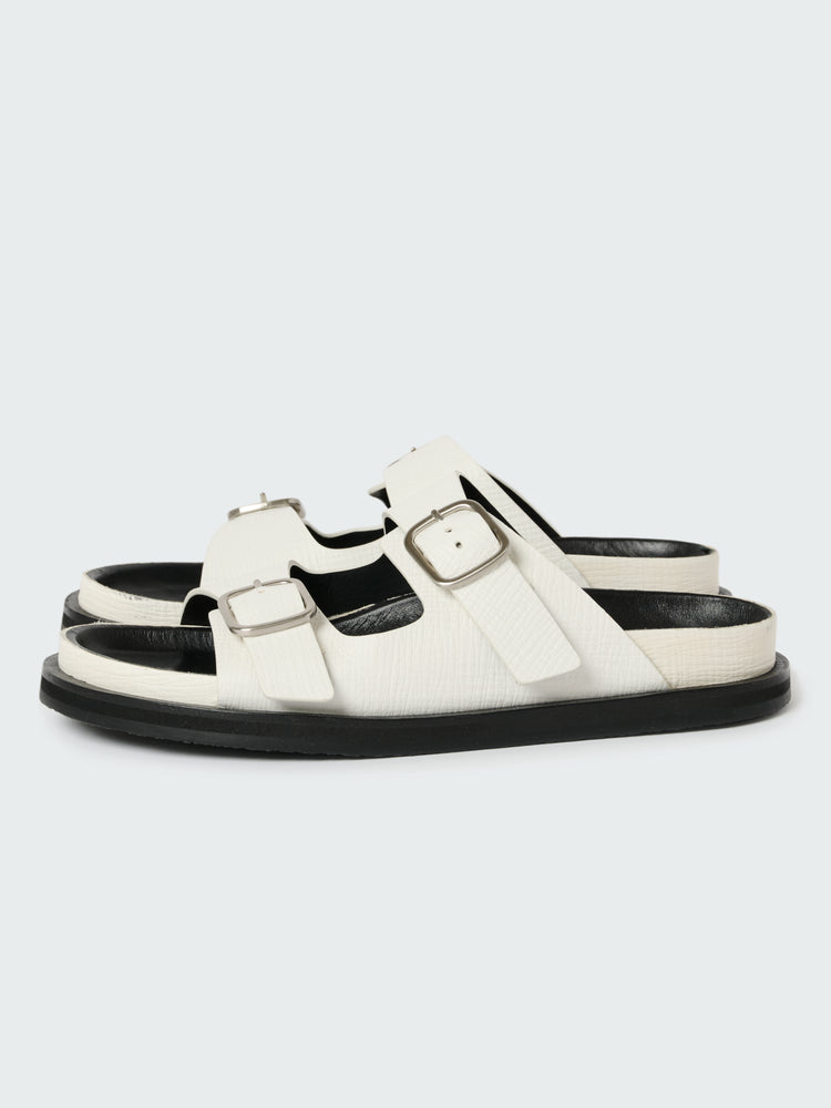 Denver Leather Sandal in Parchment