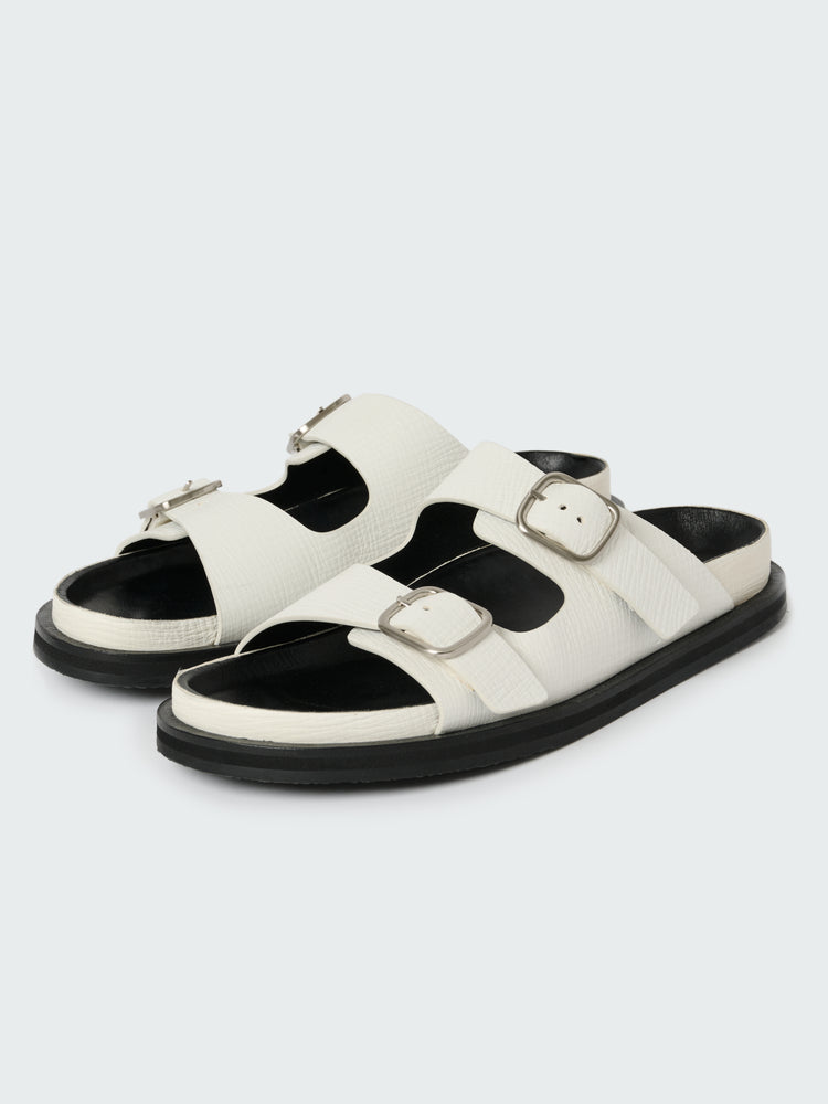 Denver Leather Sandal in Parchment