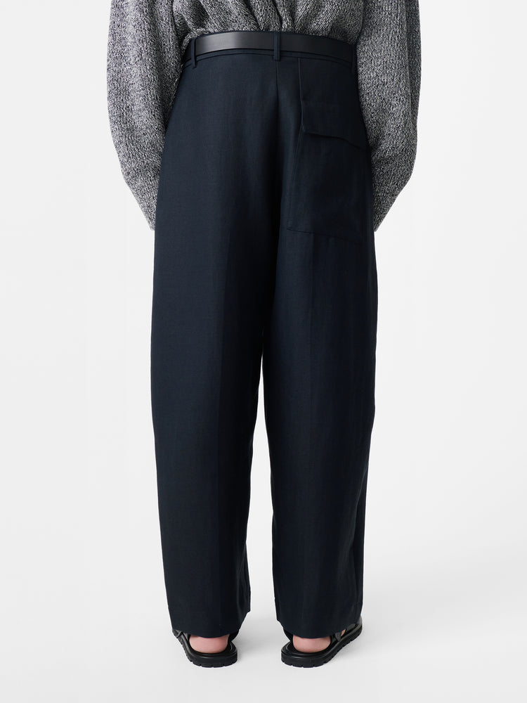 Ellis Linen Pants in Darkest Navy