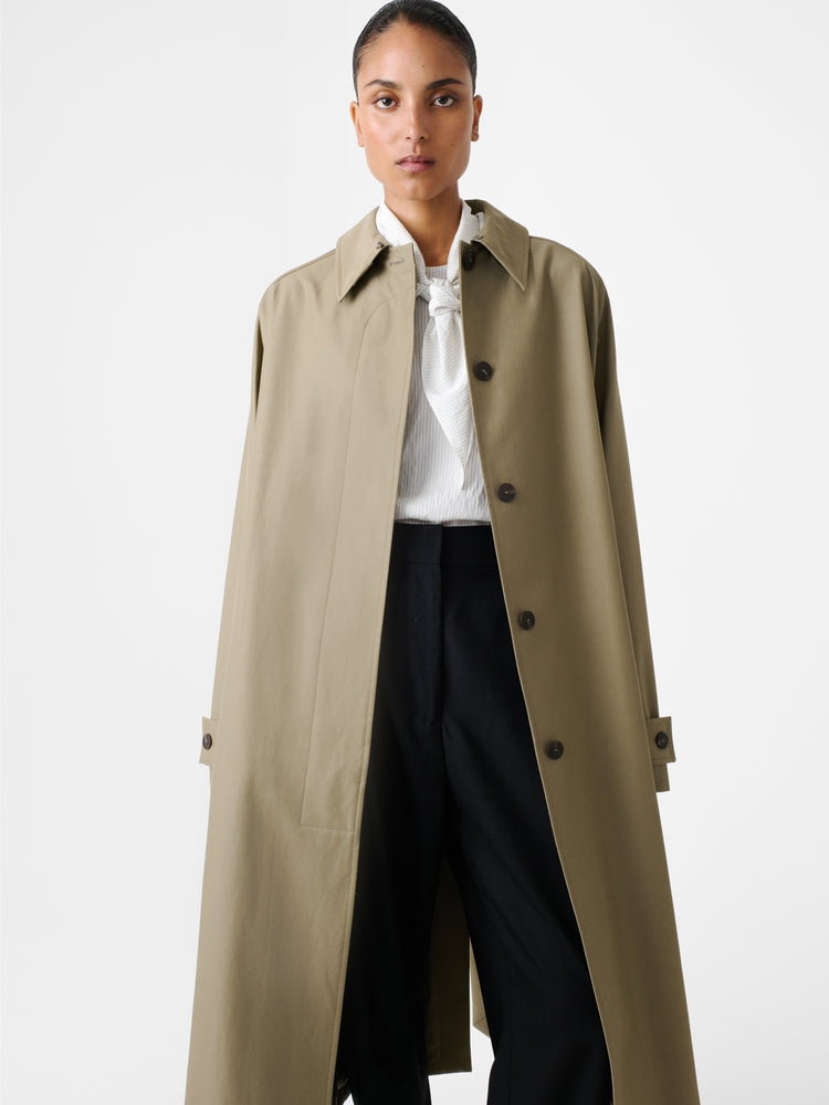 Holin Coated Cotton Coat in Dark Dusk