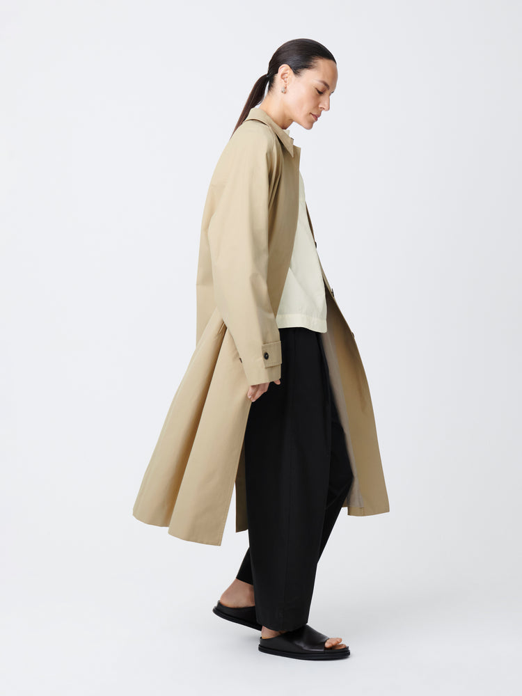 Holin Technical Cotton Coat in Tan