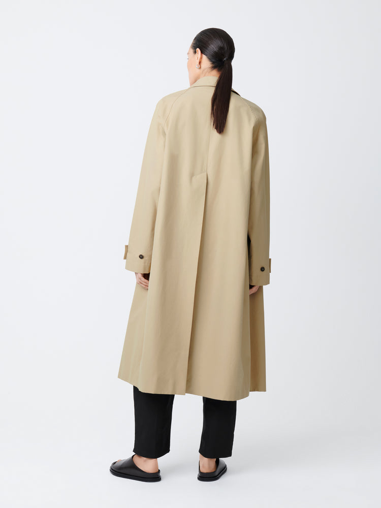 Holin Technical Cotton Coat in Tan