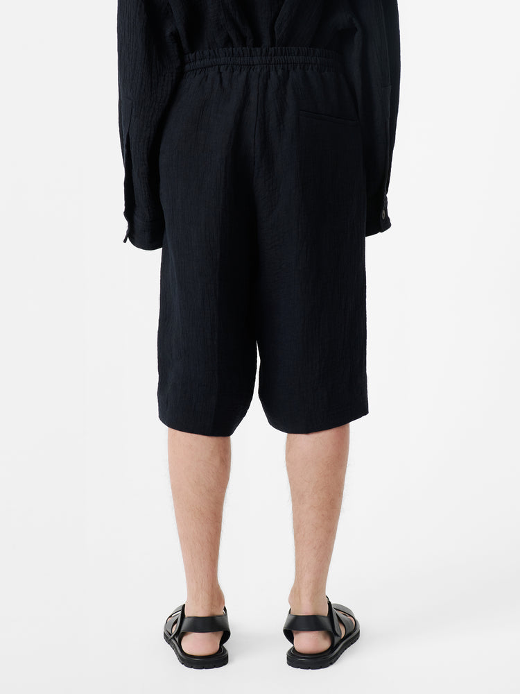 Joshua Linen Short in Darkest Navy