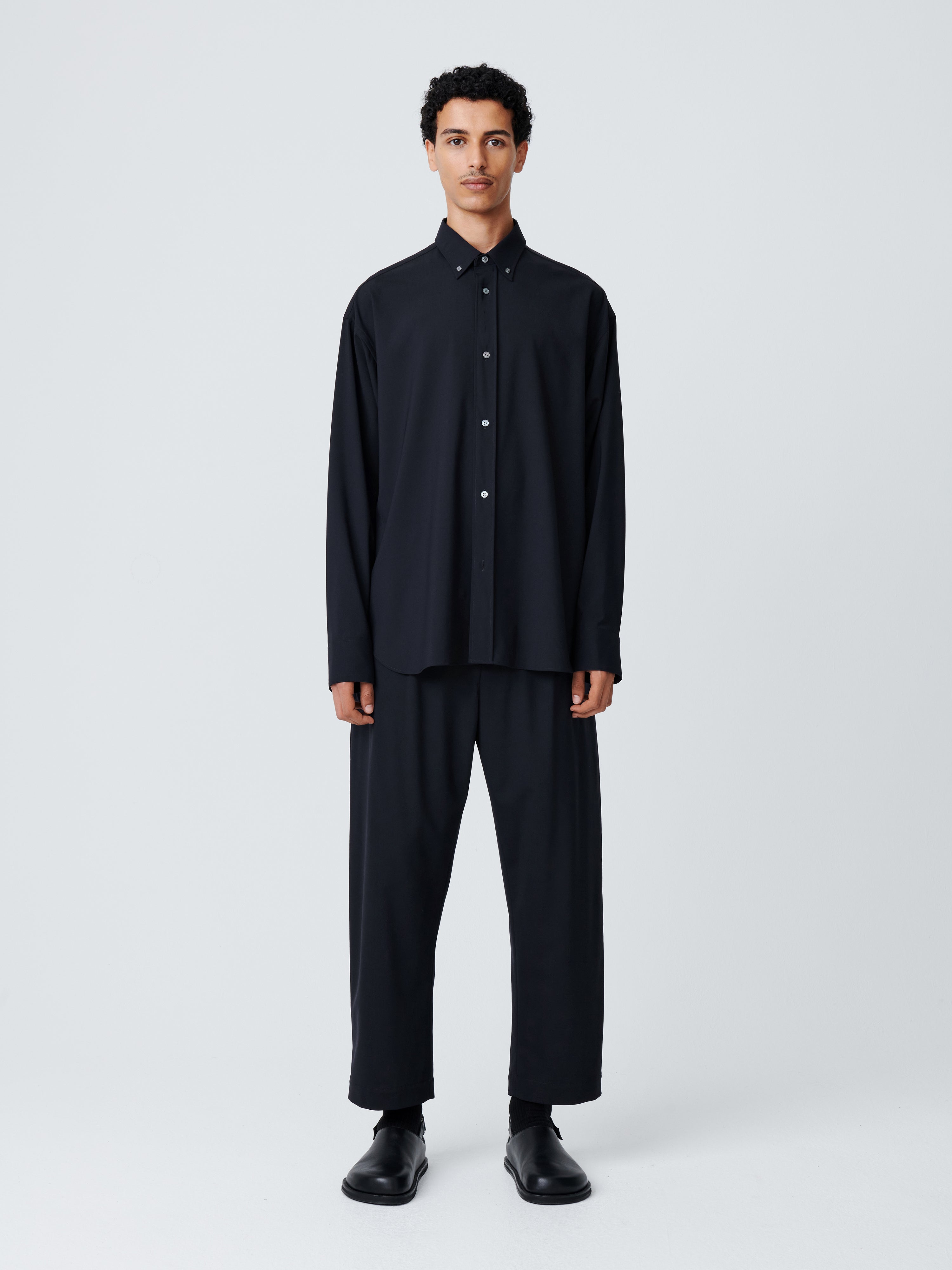 Jude Tropical Wool Shirt in Darkest Navy– Studio Nicholson