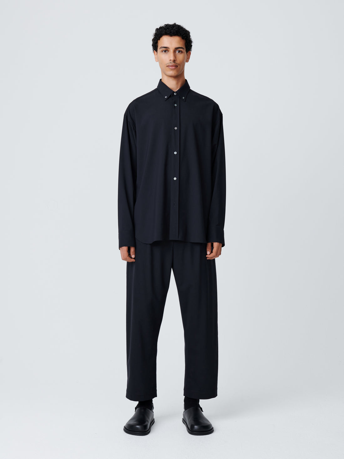 Jude Tropical Wool Shirt in Darkest Navy– Studio Nicholson