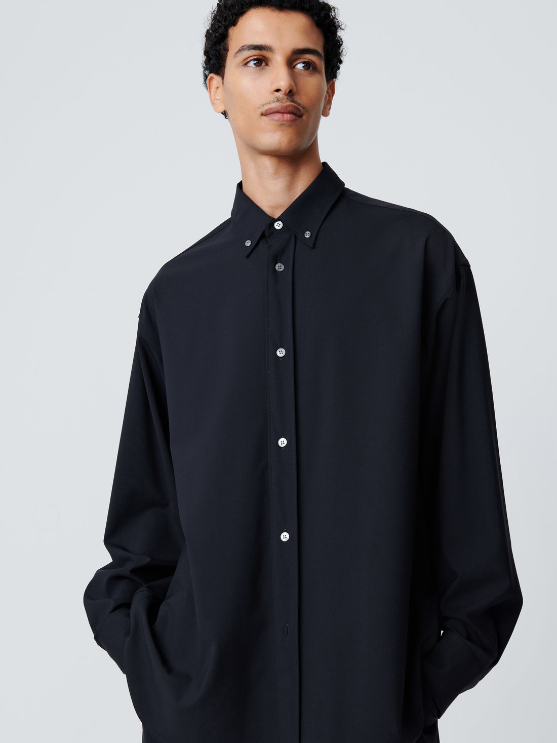 Jude Tropical Wool Shirt in Darkest Navy– Studio Nicholson