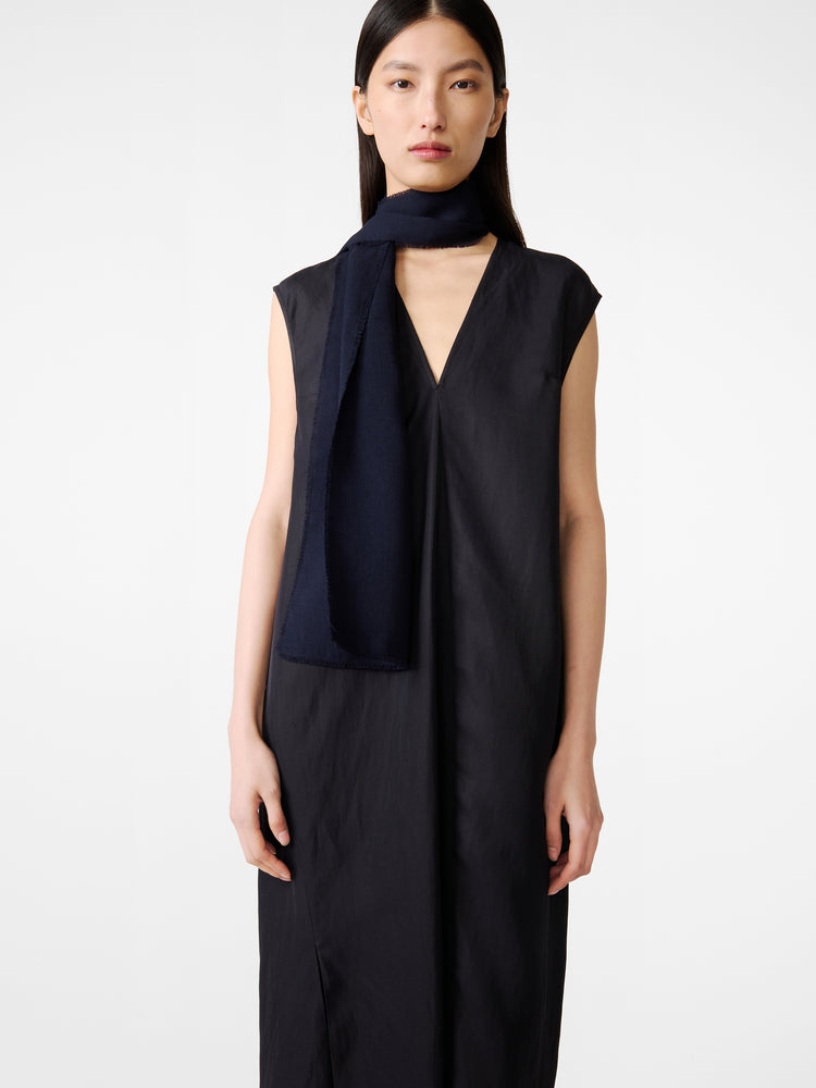 Lise Linen Dress in Darkest Navy