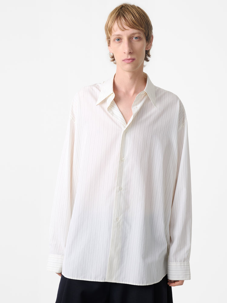 Loche Shirt in Ecru / Black Stripe