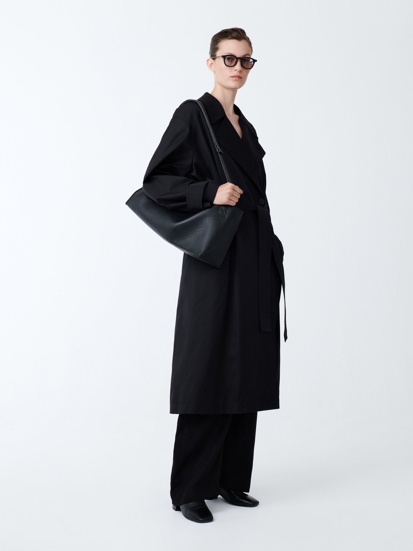 Shiboru Leather Bag in Black