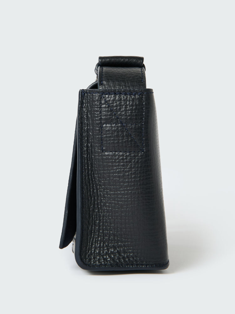 Meshi Mini Leather Bag in Darkest Navy