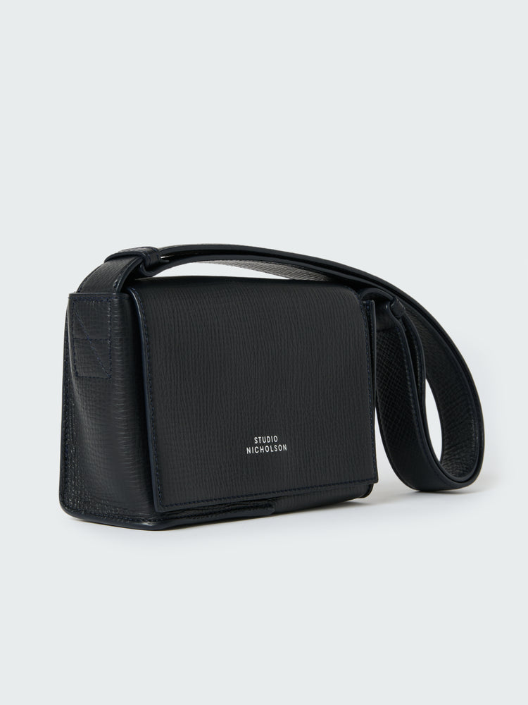 Meshi Mini Leather Bag in Darkest Navy