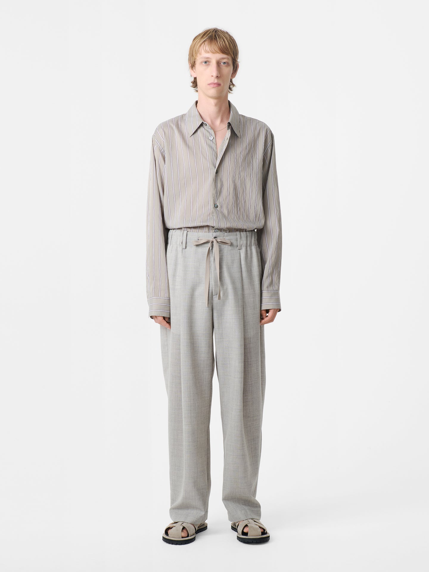 Noam Tropical Wool Pant in Ice Melange