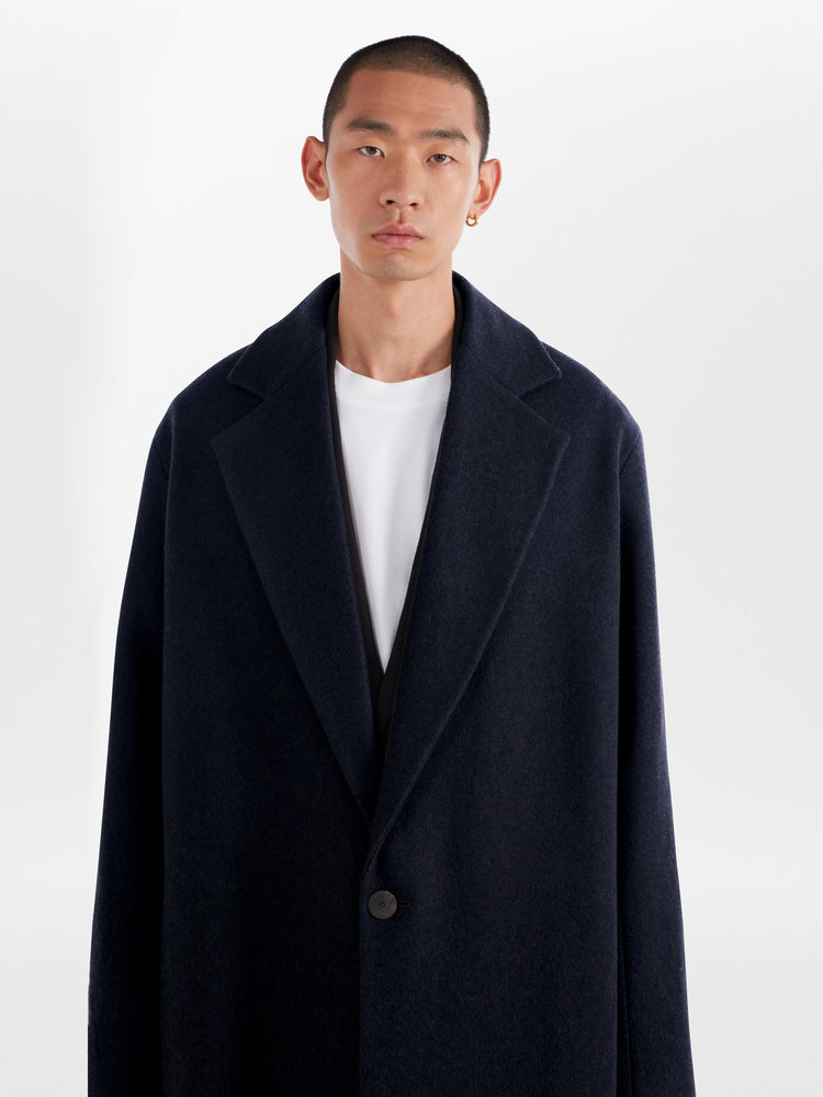 Notch Coat in Dark Navy