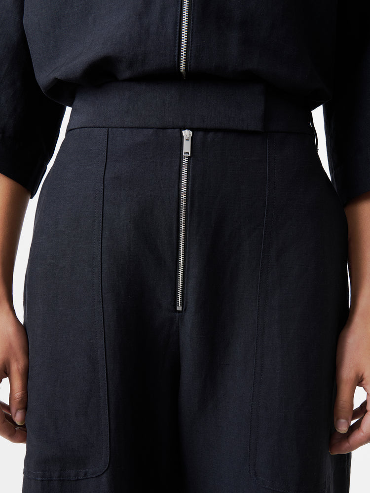 Pravin Linen Pant in Darkest Navy