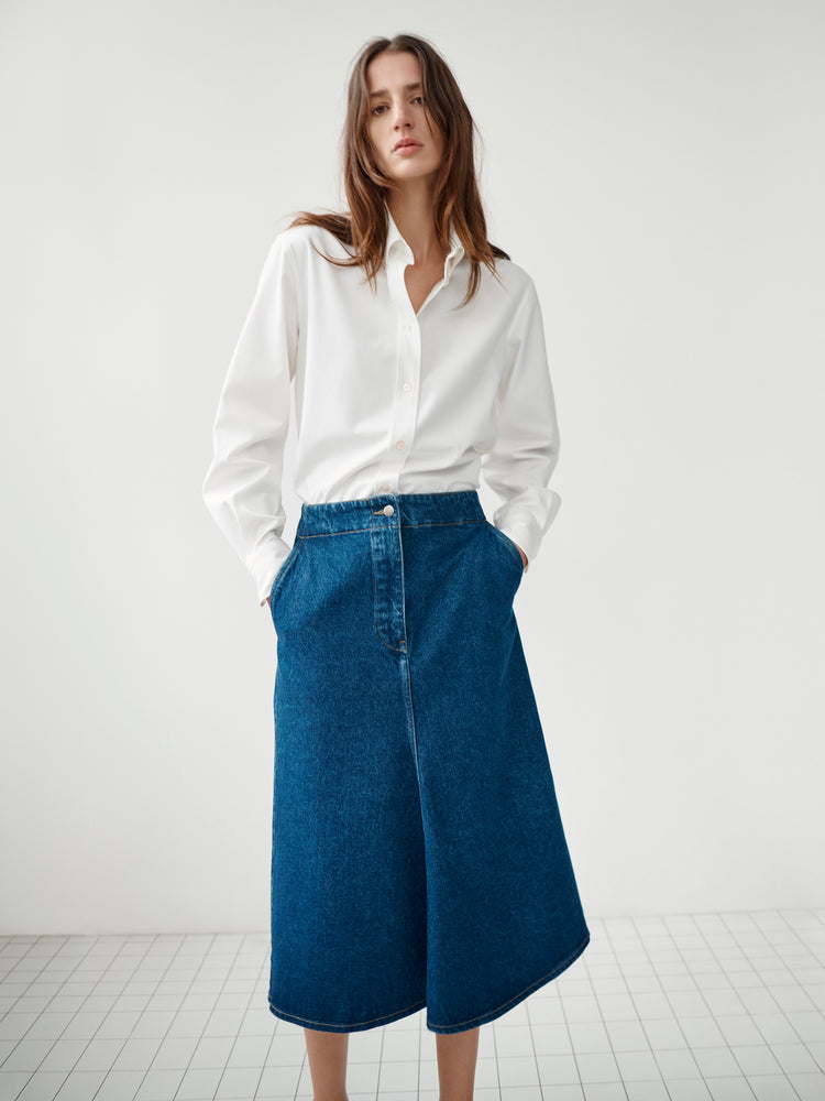 Preto Skirt in Indigo Wash– Studio Nicholson