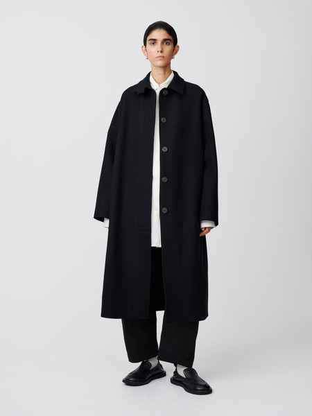 Ria Coat in Black | Tailored Wool Overcoat | Studio Nicholson