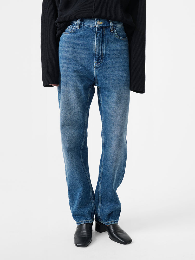 Ruthe Denim Pant in Worn Wash Indigo