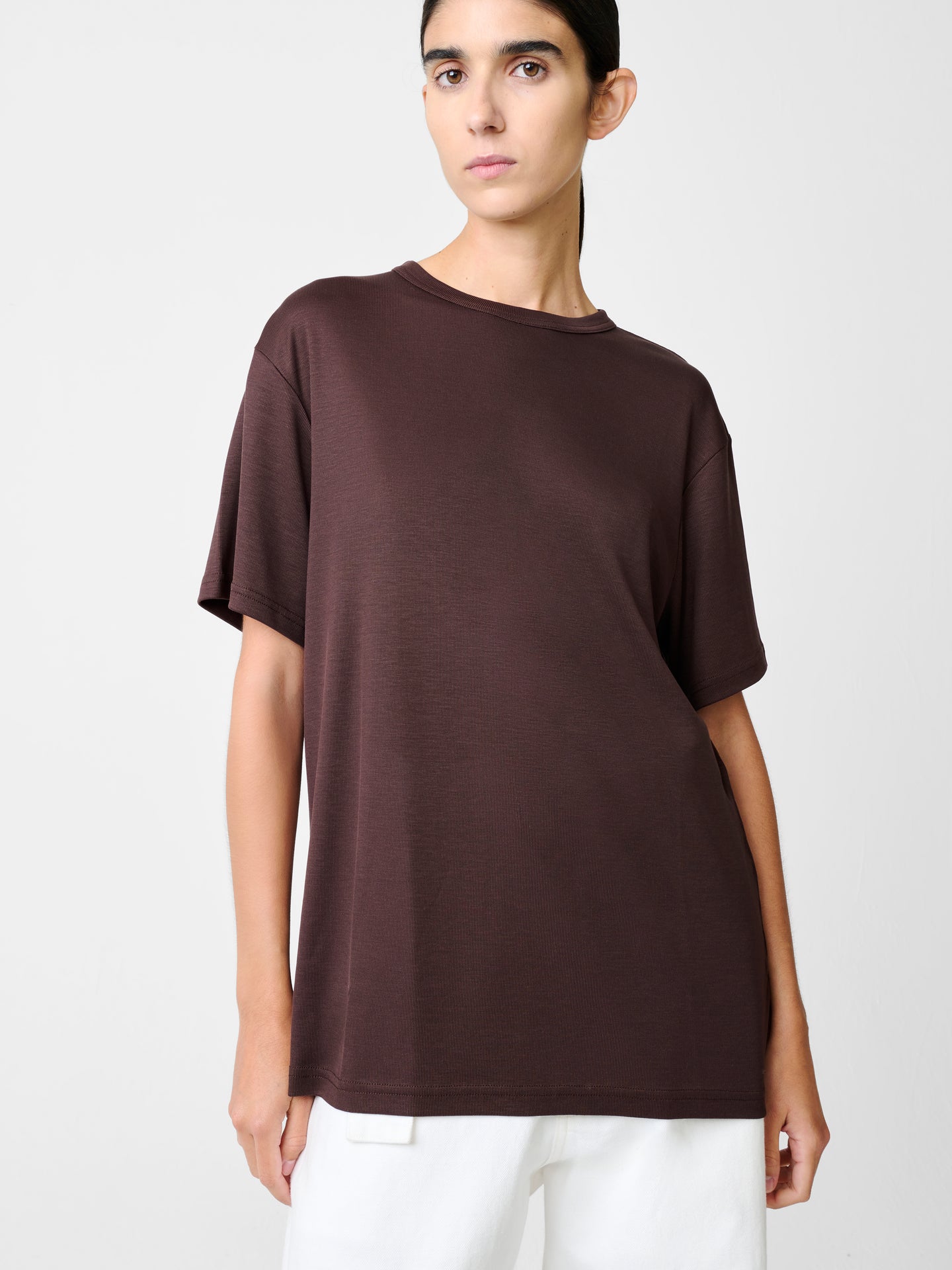 Rond T-shirt in Chocolate Brown