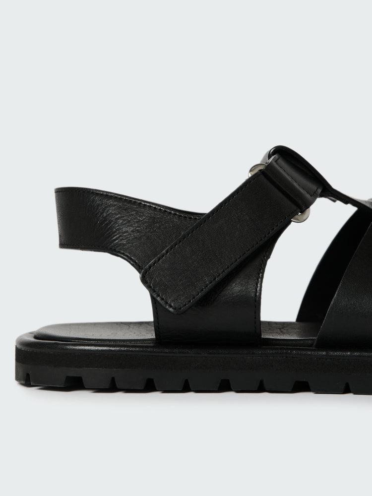 Women's Sandom Leather Sandal in Black