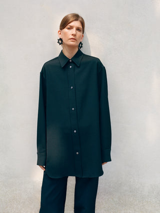 Santos Wool Shirt in Black