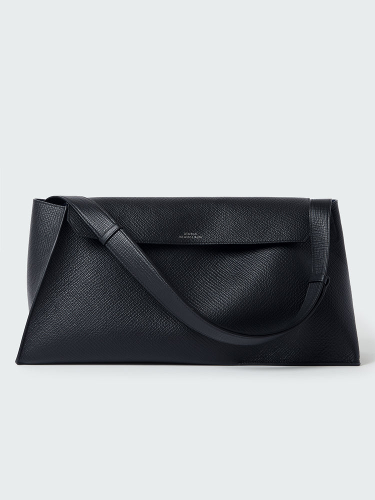 Shiboru Leather Bag in Darkest Navy