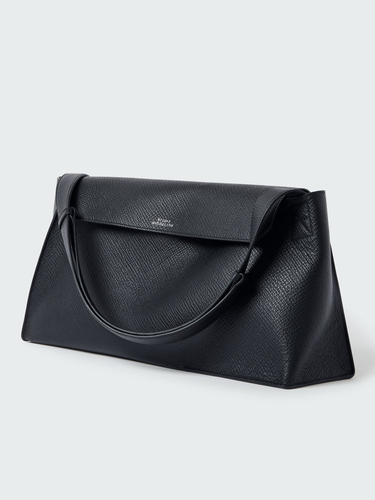 Shiboru Leather Bag in Darkest Navy