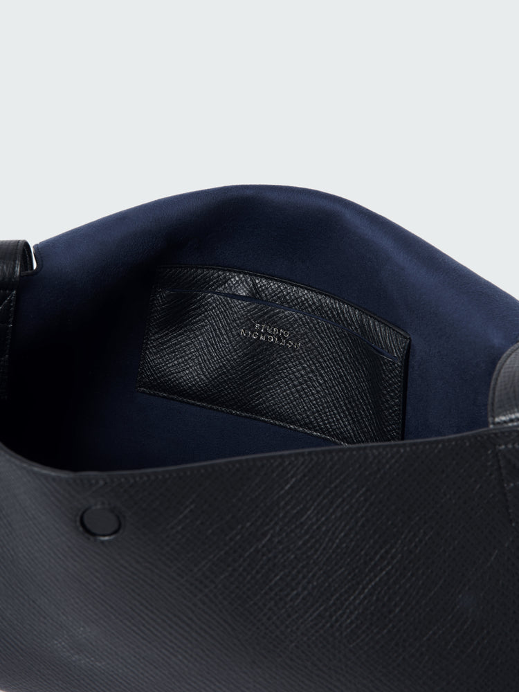 Shiboru Leather Bag in Darkest Navy