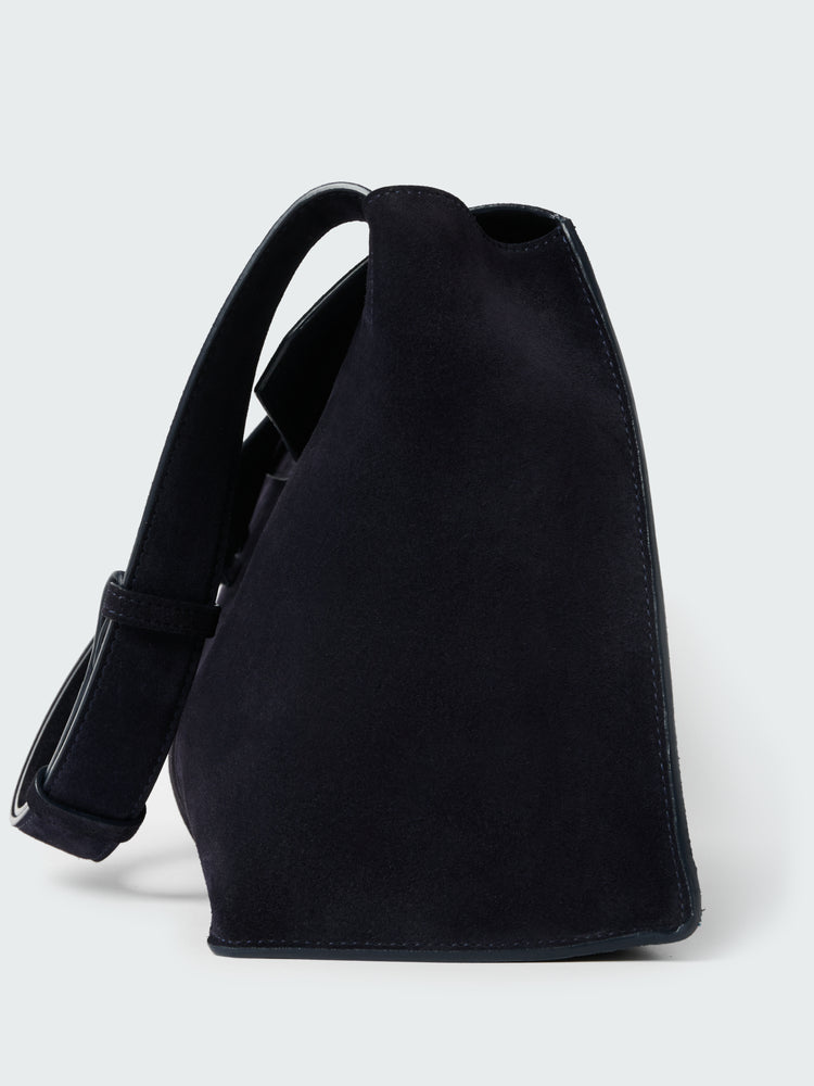 Shiboru Suede Bag in Darkest Navy