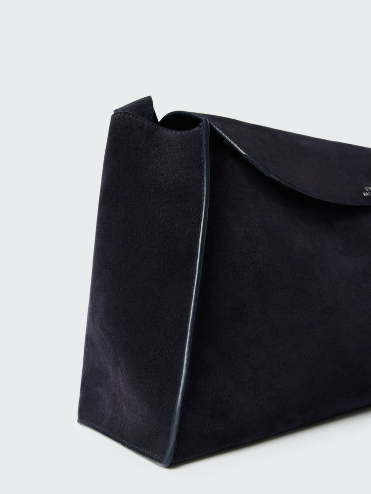 Shiboru Suede Bag in Darkest Navy