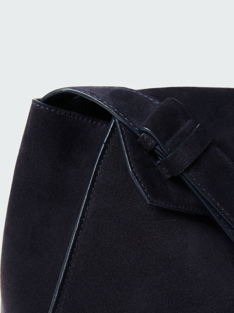 Shiboru Suede Bag in Darkest Navy