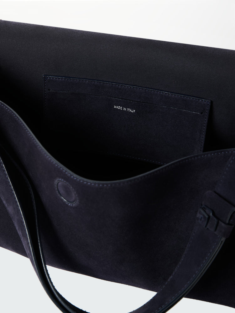 Shiboru Suede Bag in Darkest Navy