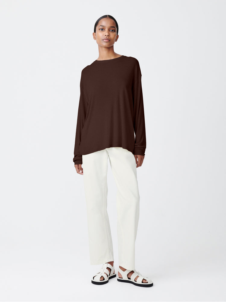 Simmons Lyocell T-shirt in Chocolate Brown