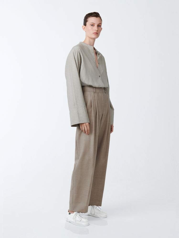 Sperro Tropical Wool Pant in Straw Melange