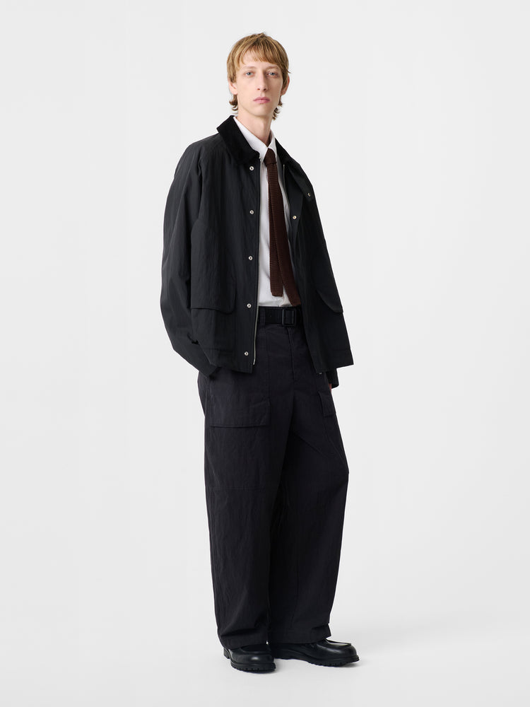 Towa Organic Cotton Jacket in Washed Black