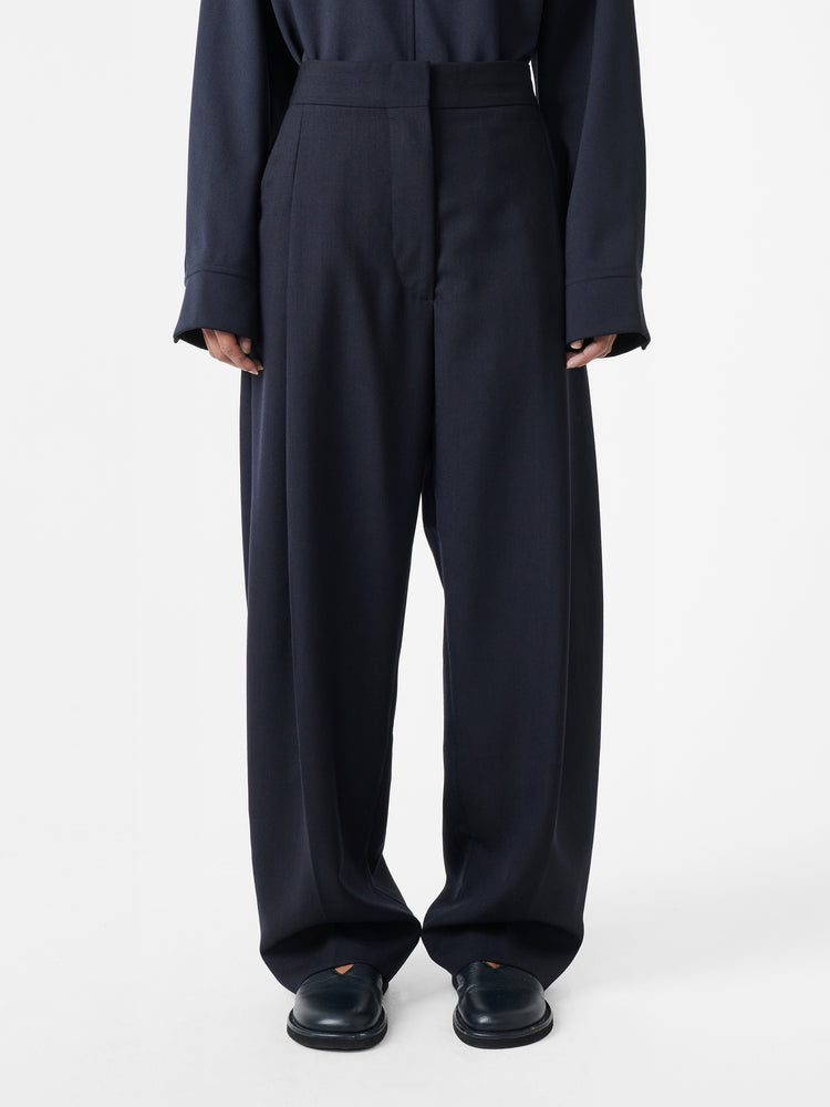 Vai Tropical Wool Pant in Darkest Navy