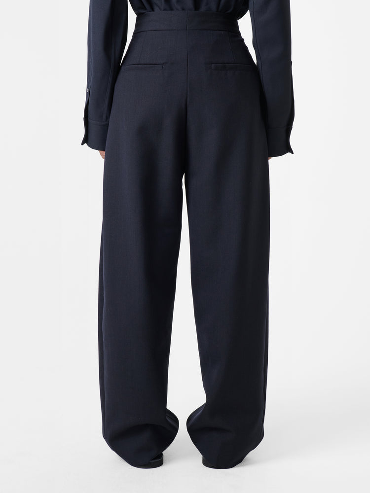 Vai Tropical Wool Pant in Darkest Navy