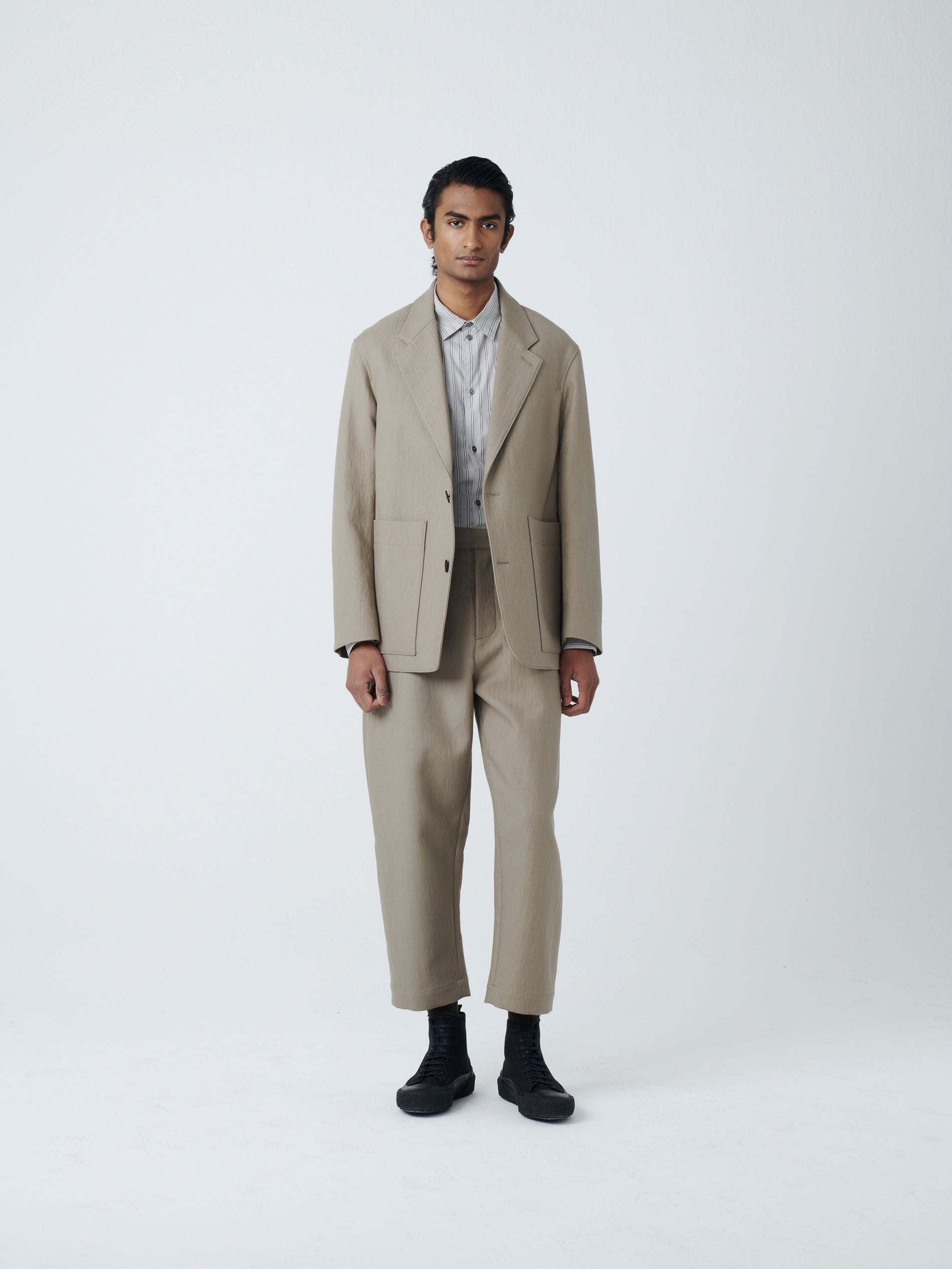 Conde Double Cotton Jacket in Stone