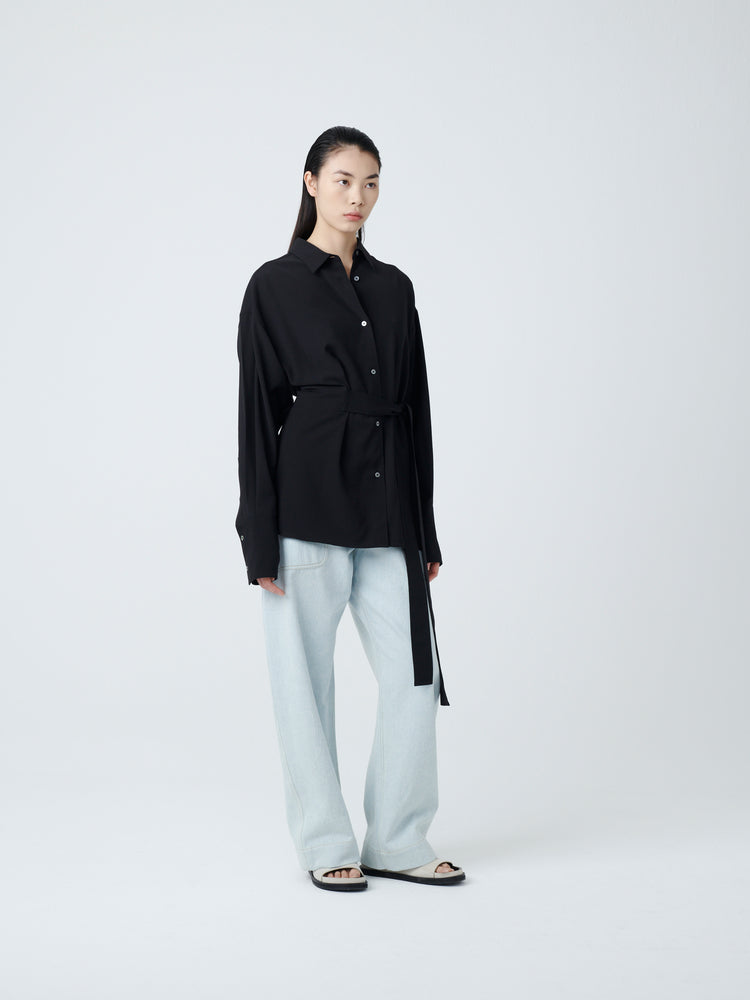 Condell Crepe Shirt in Black